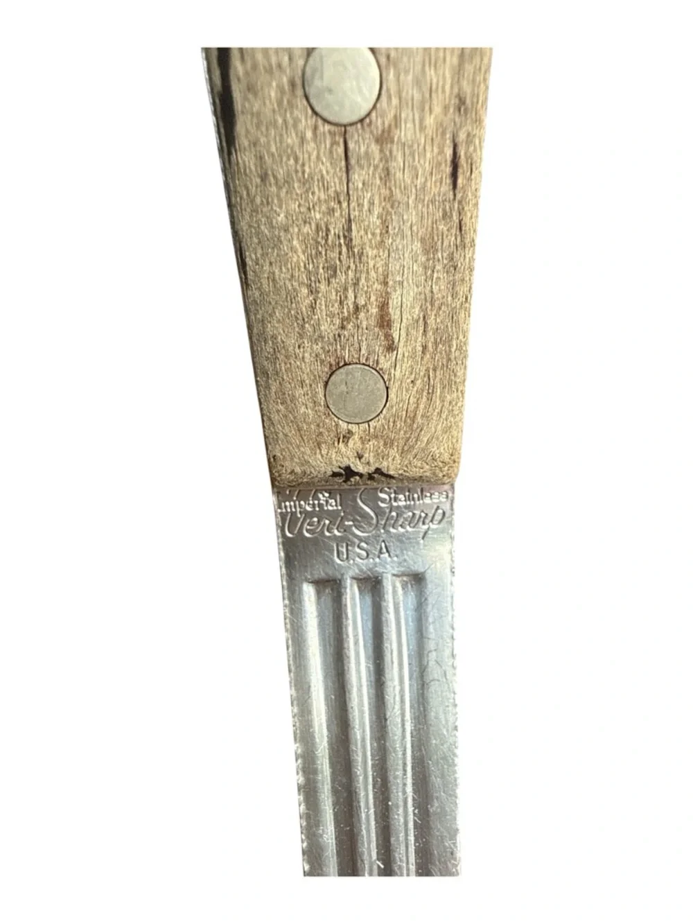 Vintage Imperial Veri-Sharp Potato Masher USA Stainless Steel Wood‎ Handle